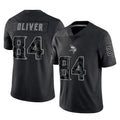 Punc MN.Vikings #84 Josh Oliver Player Black Reflective LImited Home Game Stitched Jerseys