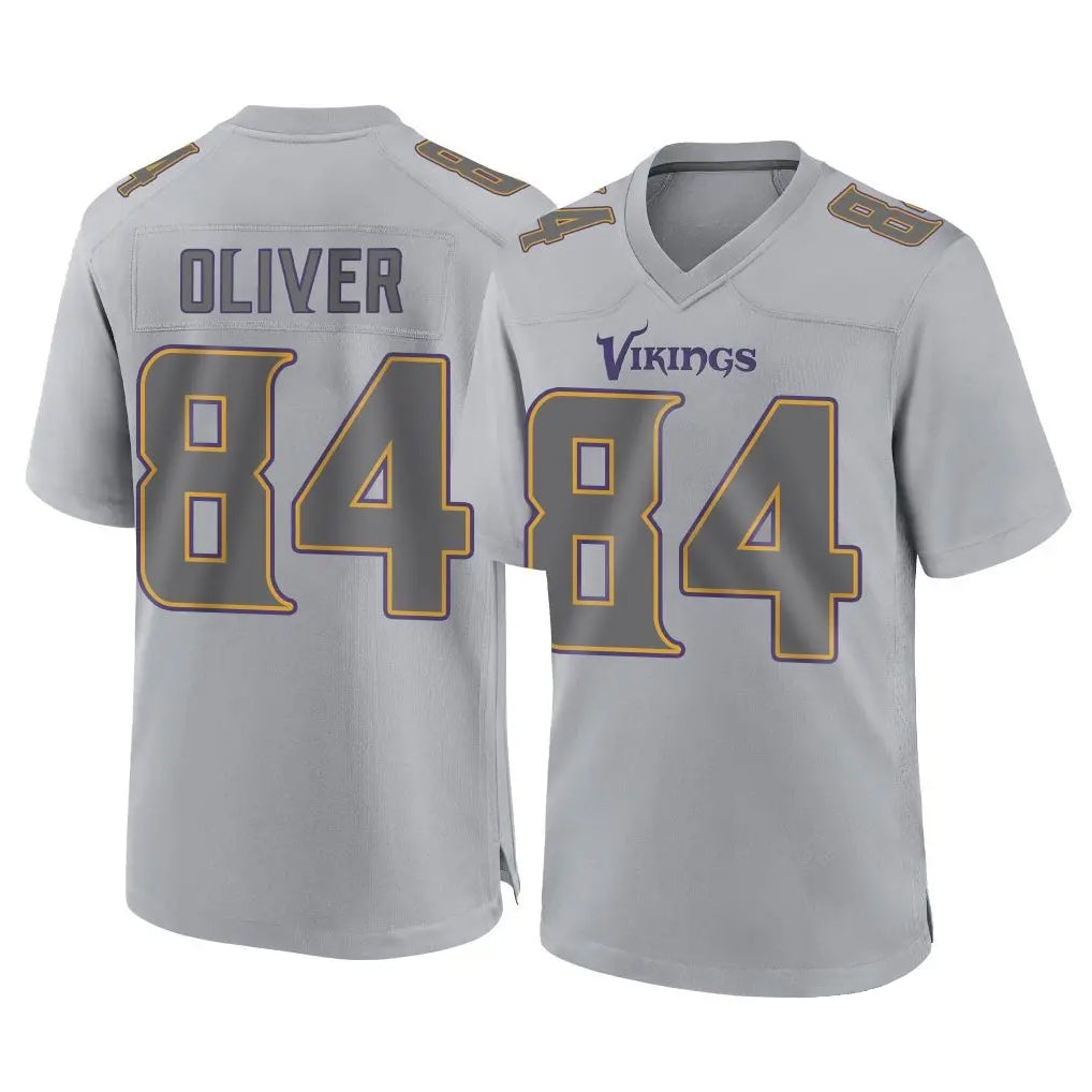 Punc MN.Vikings #84 Josh Oliver Player Gray Atmosphere Fashion Home Game Stitched Jerseys
