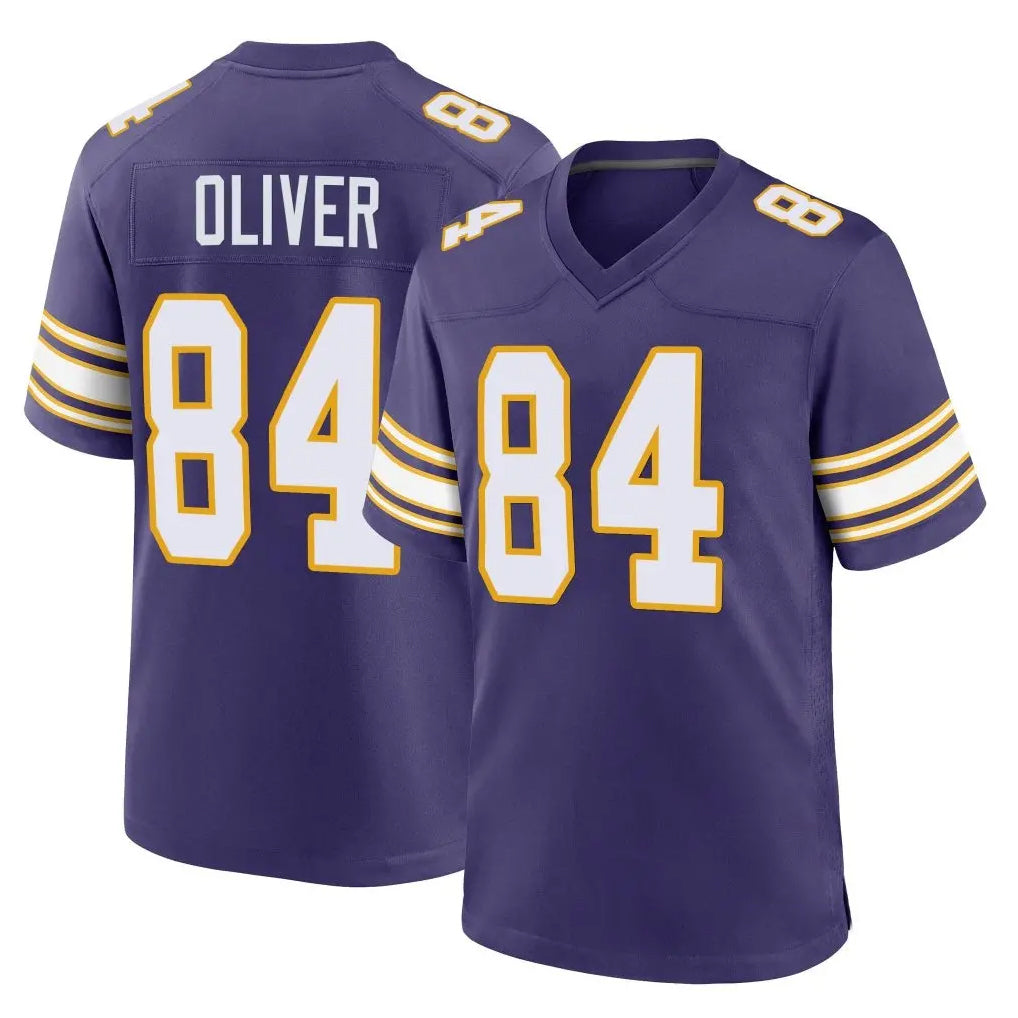 Punc MN.Vikings #84 Josh Oliver Player Purple Classic Home Game Stitched Jerseys