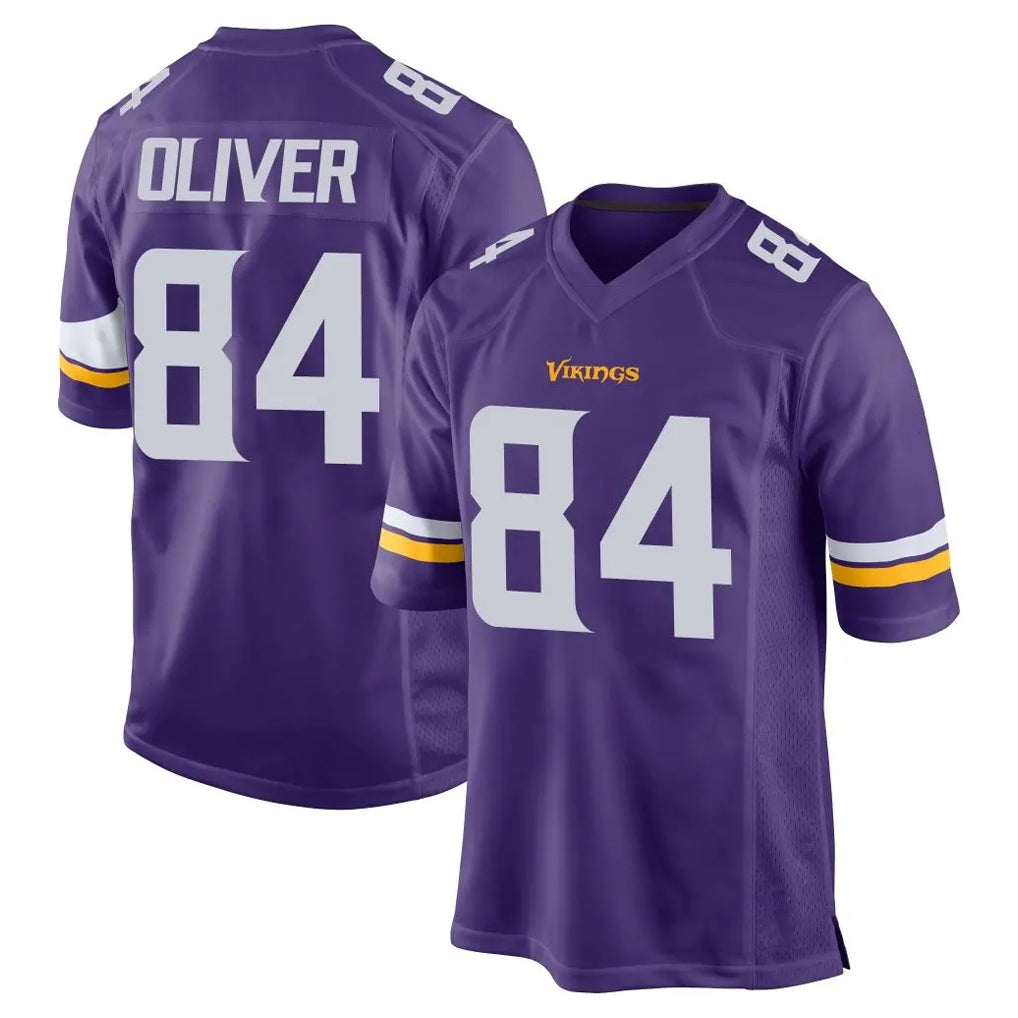 Punc MN.Vikings #84 Josh Oliver Player Purple Home Game Stitched Jerseys