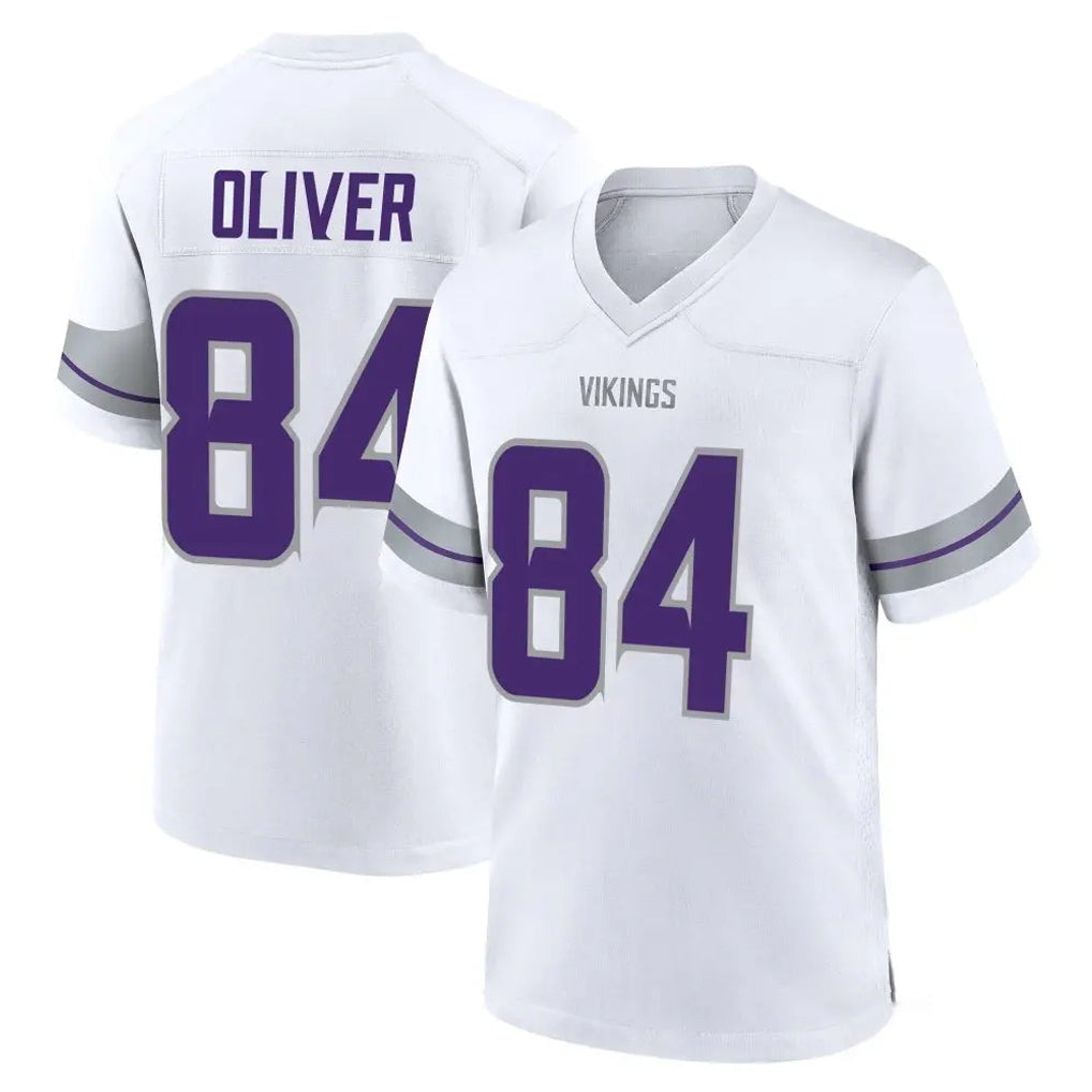 Punc MN.Vikings #84 Josh Oliver Player White Alternate Home Game Stitched Jerseys