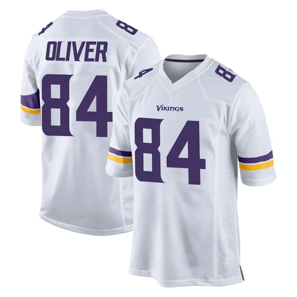 Punc MN.Vikings #84 Josh Oliver Player White Home Game Stitched Jerseys