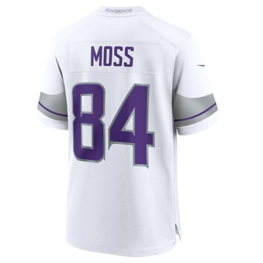 Punc MN.Vikings #84 Randy Moss White Alternate Retired Player Game Jersey American Stitched Jersey