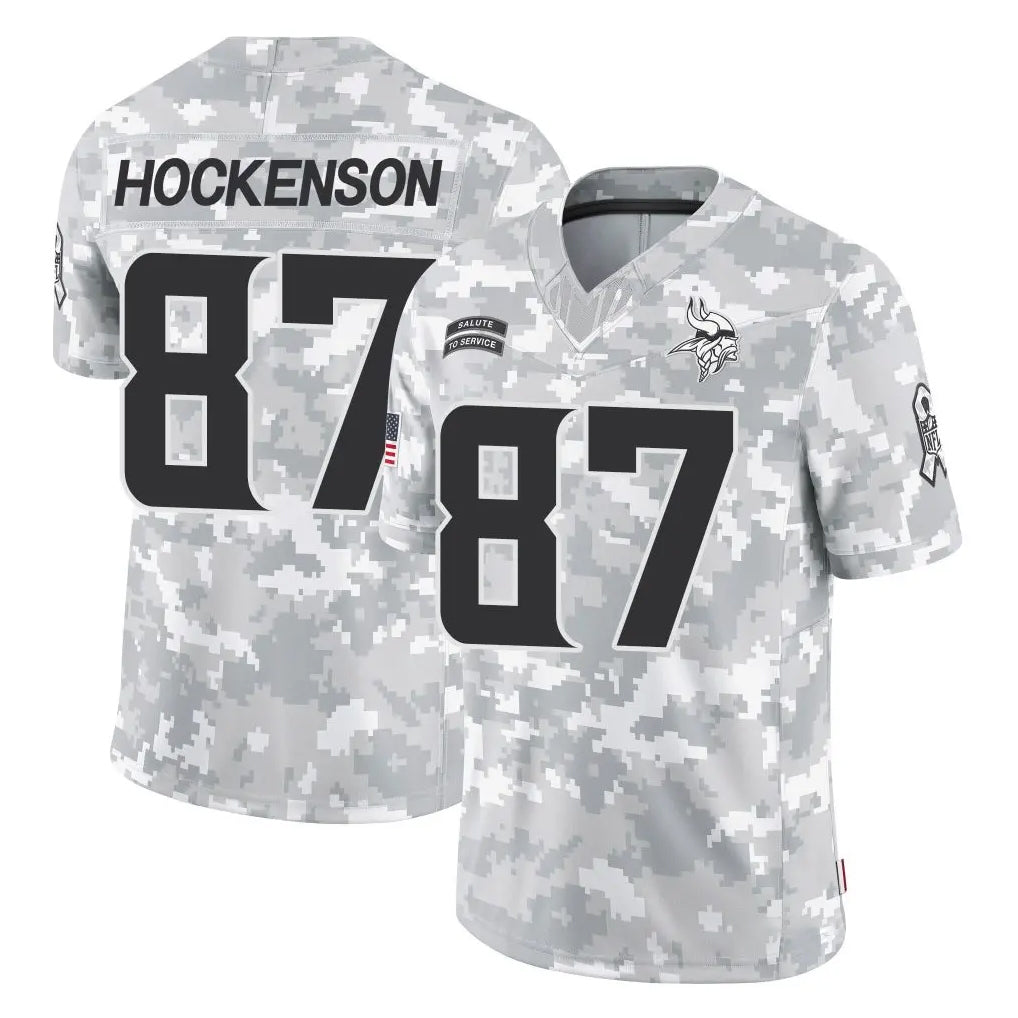 Punc MN.Vikings #87 T.J. Hockenson Player Arctic Camo Salute To Service Limited Game Stitched Jerseys