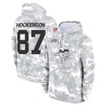 Punc MN.Vikings #87 T.J. Hockenson Player Arctic Camo Salute to Service Pullover Hoodies Limited Game Stitched Jerseys