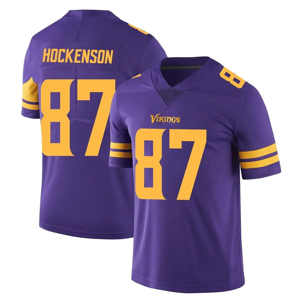 Punc MN.Vikings #87 T.J. Hockenson Player Purple Limited Color Rush Home Game Stitched Jerseys
