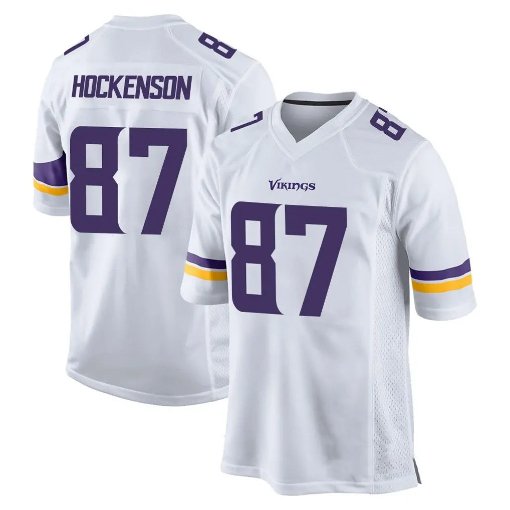 Punc MN.Vikings #87 T.J. Hockenson Player White Home Game Stitched Jerseys