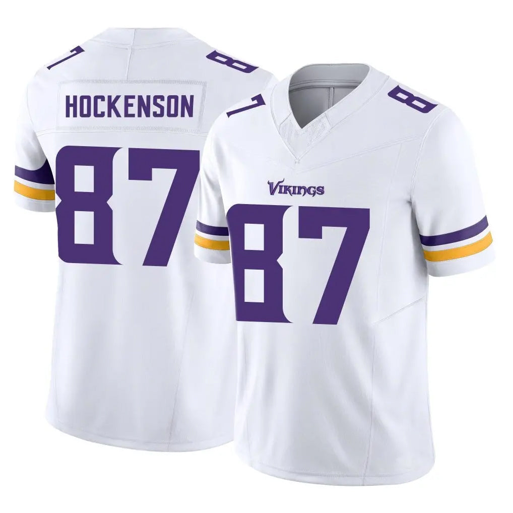 Punc MN.Vikings #87 T.J. Hockenson Player White Limited Vapor F.U.S.E. Home Game Stitched Jerseys