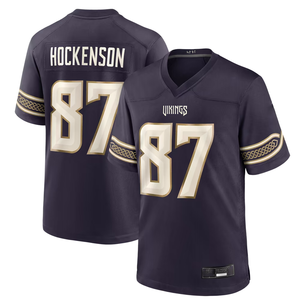 Punc MN.Vikings #87 T.J. Hockenson Purple 2026 Rivalries Collection Game Stitched Jerseys