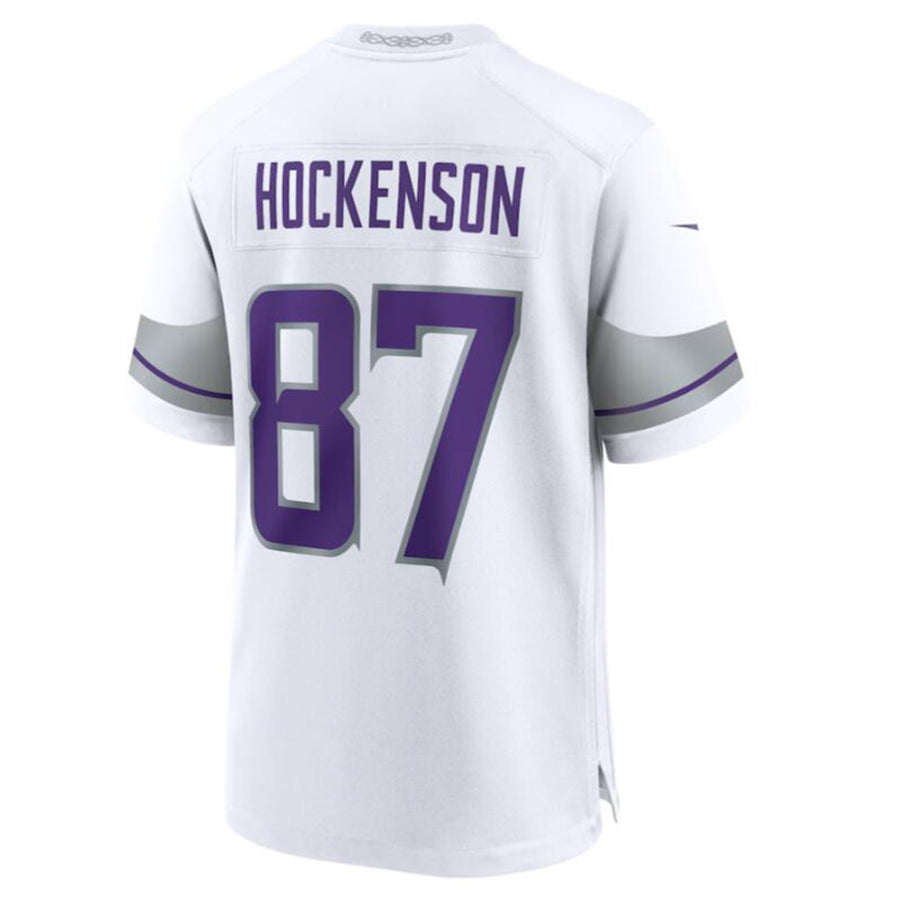 Punc MN.Vikings #87 T.J. Hockenson White Alternate Game Player Jersey American Stitched Jersey
