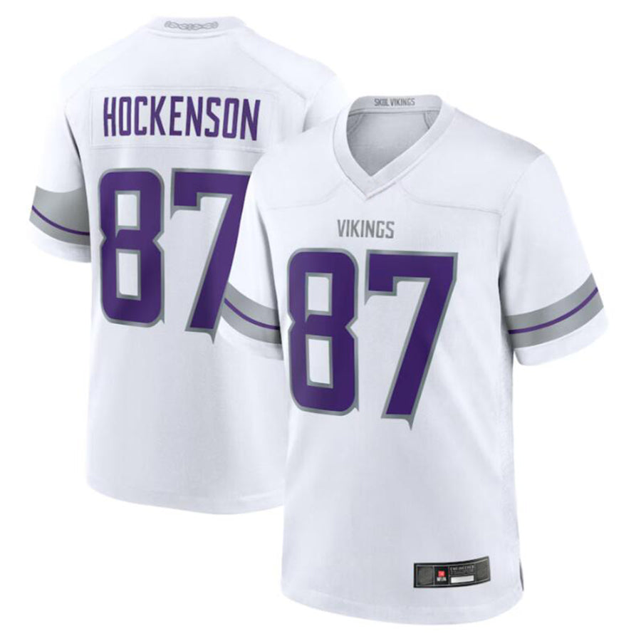 Punc MN.Vikings #87 T.J. Hockenson White Alternate Game Player American Stitched Jerseys