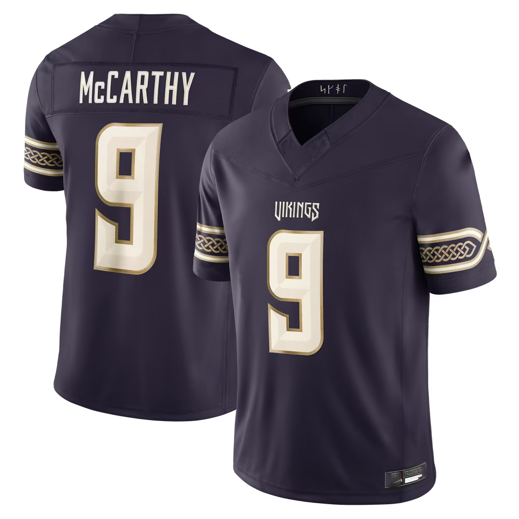 Punc MN.Vikings #9 J.J. McCarthy Purple 2026 Rivalries Collection Limited Stitched Jerseys