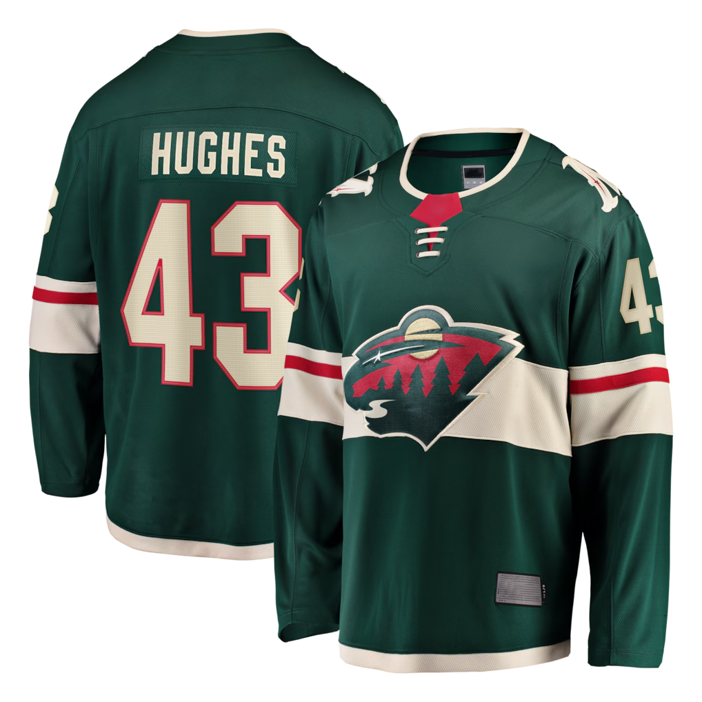 Punc M.Wild #43 Quinn Hughes Green Home Breakaway Jerseys