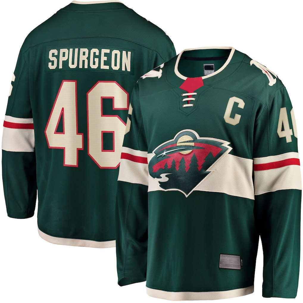 Punc M.Wild #46 Jared Spurgeon Green Home Breakaway Player Jerseys