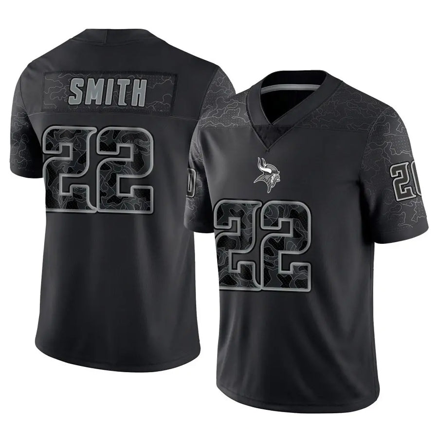 Punc MN.Vikings #22 Harrison Smith Player Black REFLECTIVE Limited Stitched Jerseys