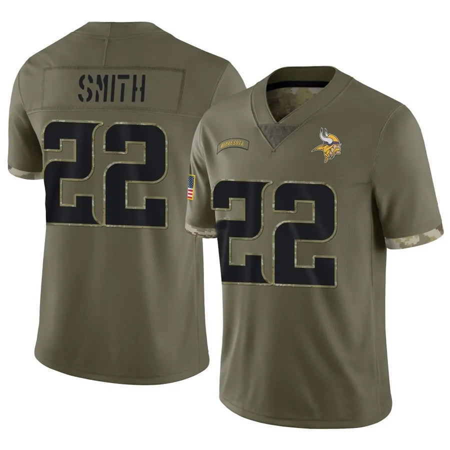 Punc MN.Vikings #22 Harrison Smith Player Salute To Service Limited Olive Stitched Jerseys