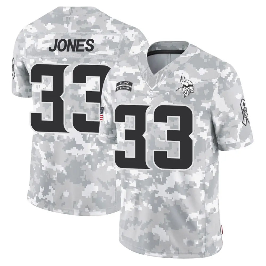 Punc MN.Vikings #33 Aaron Jones Player Arctic Camo Salute to Service Limited Stitched Jerseys