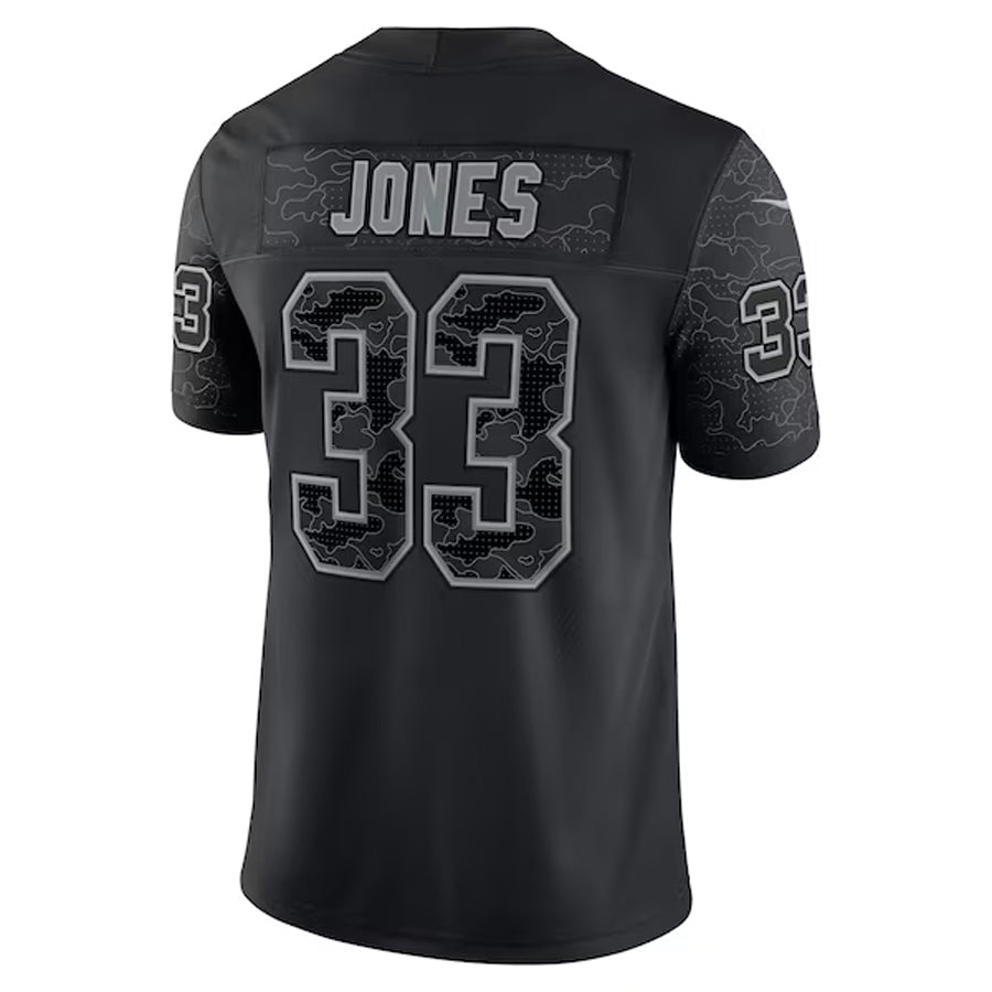 Punc MN.Vikings #33 Aaron Jones Player Black REFLECTIVE Limited Stitched Jerseys