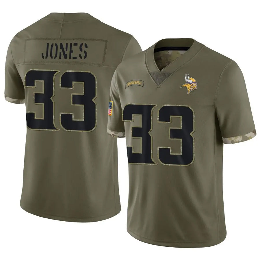 Punc MN.Vikings #33 Aaron Jones Player Salute To Service Limited Olive Stitched Jerseys