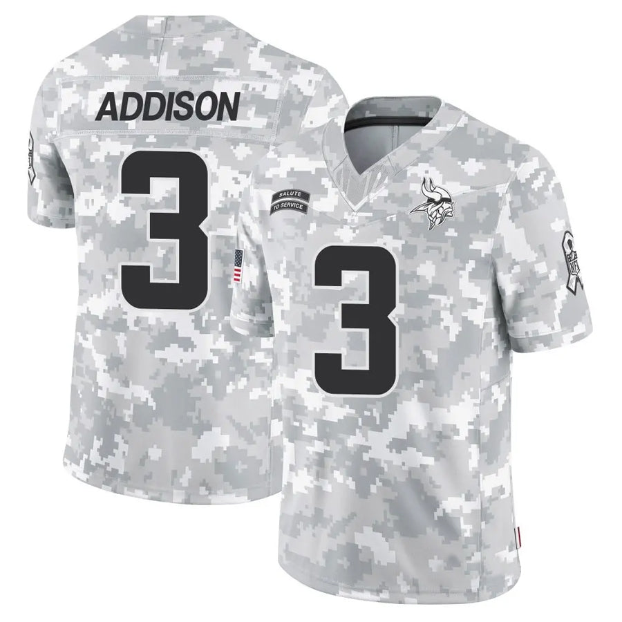 Punc MN.Vikings #3 Jordan Addison Player Arctic Camo Salute to Service Limited Stitched Jerseys