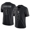 Punc MN.Vikings #3 Jordan Addison Player Black REFLECTIVE Limited Stitched Jerseys