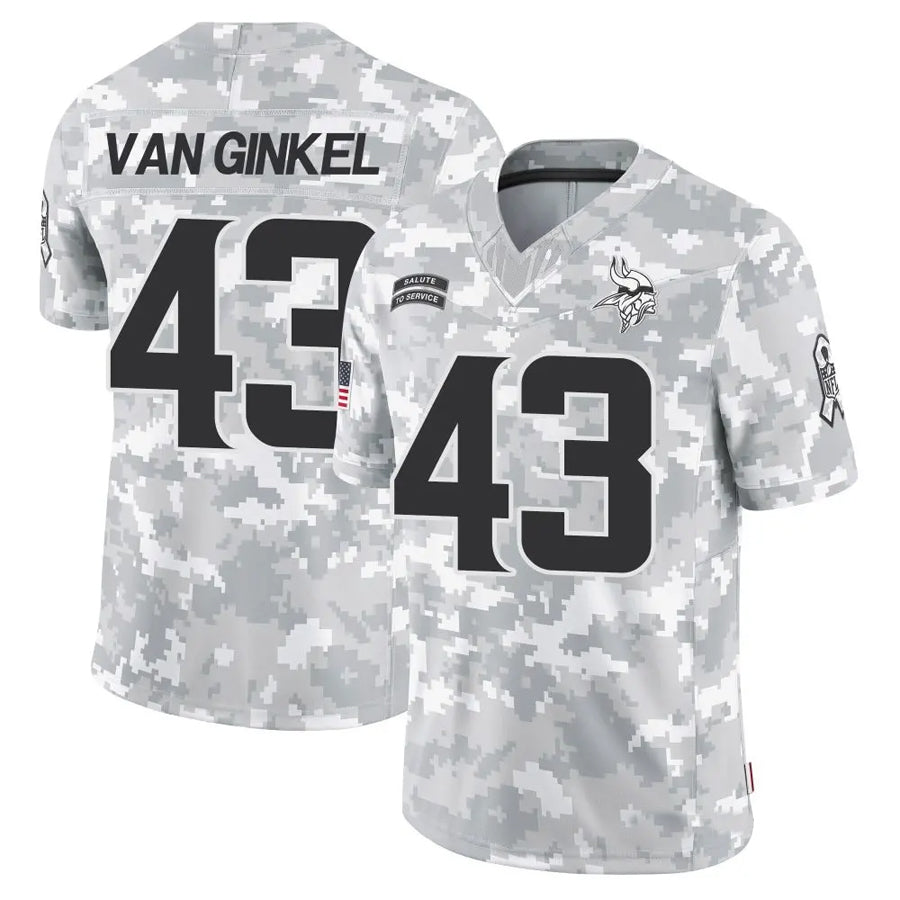 PuncMN.Vikings #43 Andrew Van Ginkel Player Arctic Camo Salute to Service Limited Stitched Jerseys