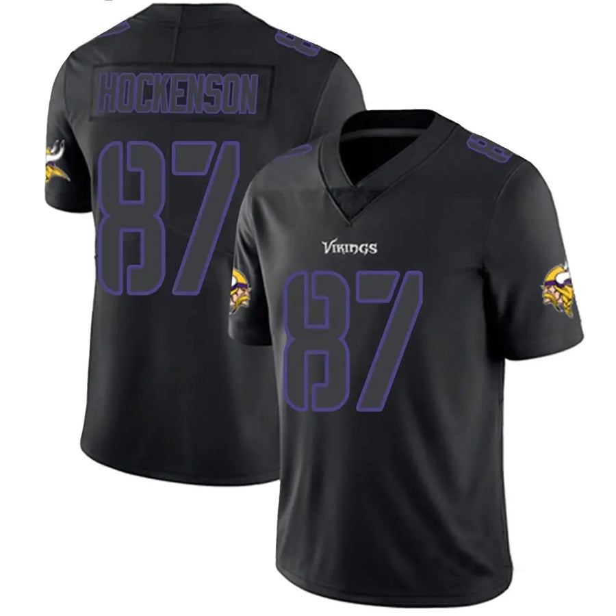 Punc MN.Vikings #87 T.J. Hockenson Player Limited Black Impact Game Stitched Jerseys