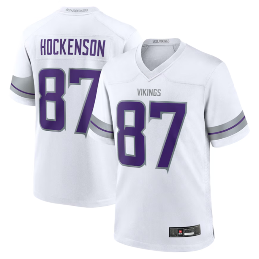 Punc MN.Vikings #87 T.J. Hockenson Player White Alternate Game Stitched Jerseys