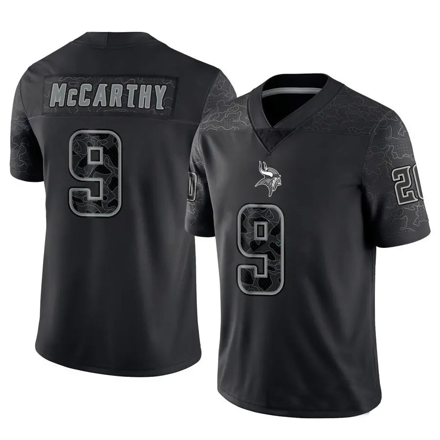 Punc MN.Vikings #9 J.J. McCarthy Player Black REFLECTIVE Limited Stitched Jerseys