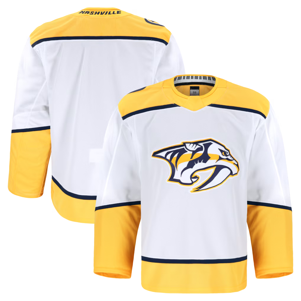 Punc N.Predators White Away Authentic Pro Jerseys