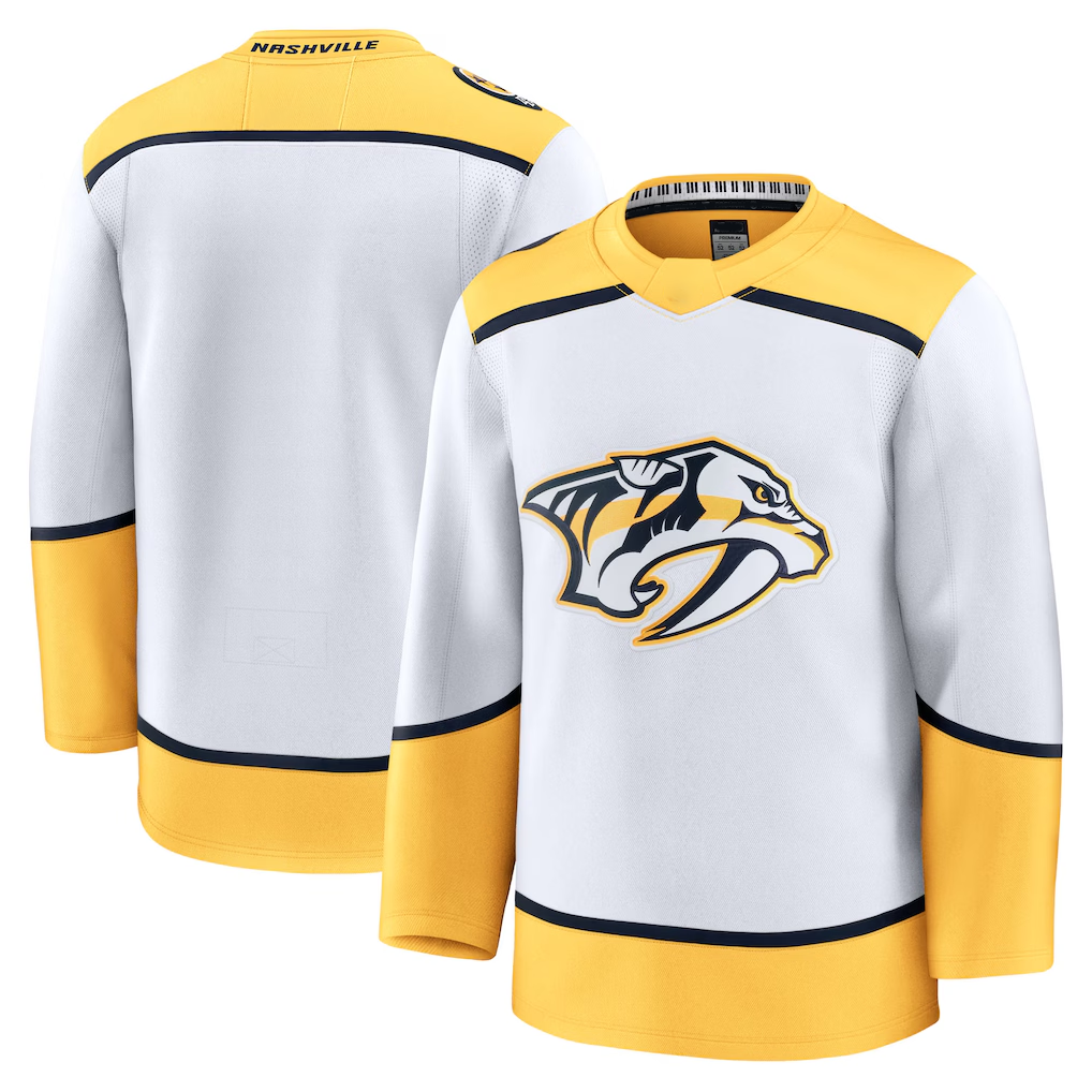 Punc N.Predators White Away Premium Jerseys