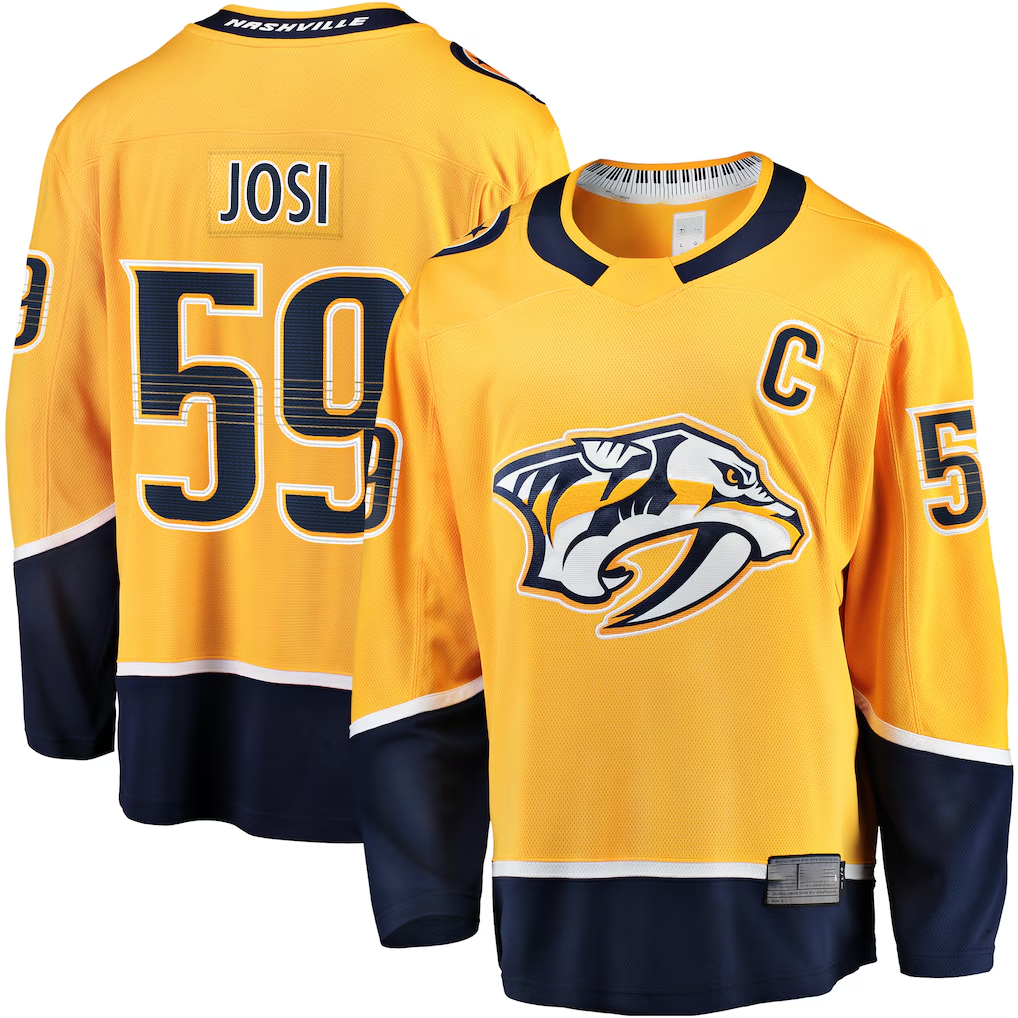 Punc N.Predators #59 Roman Josi Gold Home Breakaway Jerseys