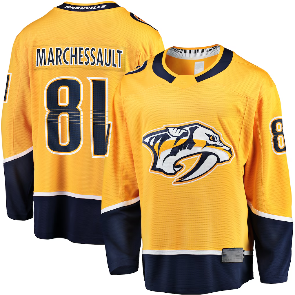 Punc N.Predators #81 Jonathan Marchessault Gold Breakaway Jerseys