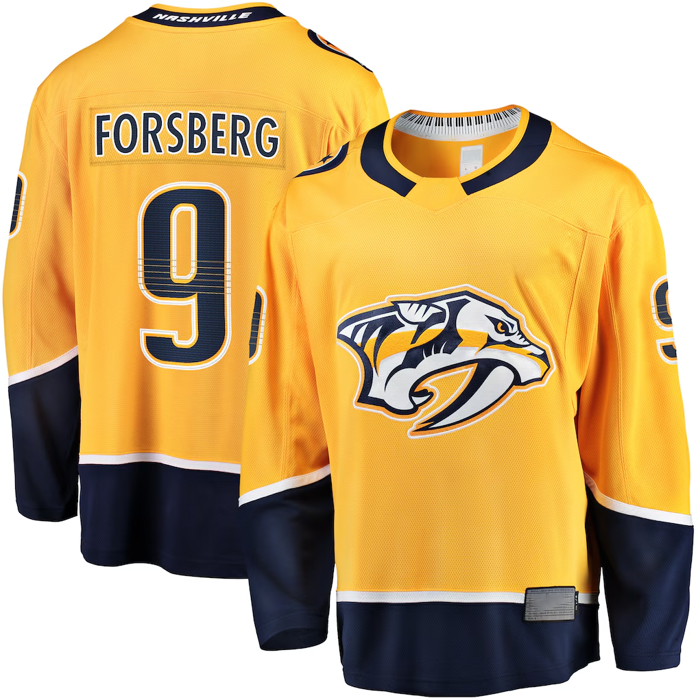 Punc N.Predators #9 Filip Forsberg Gold Home Breakaway Jerseys