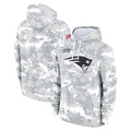 Punc NE.Patriots Arctic Camo Salute to Service Pullover Hoodies Limited Game Blank Player Stitched Jerseys