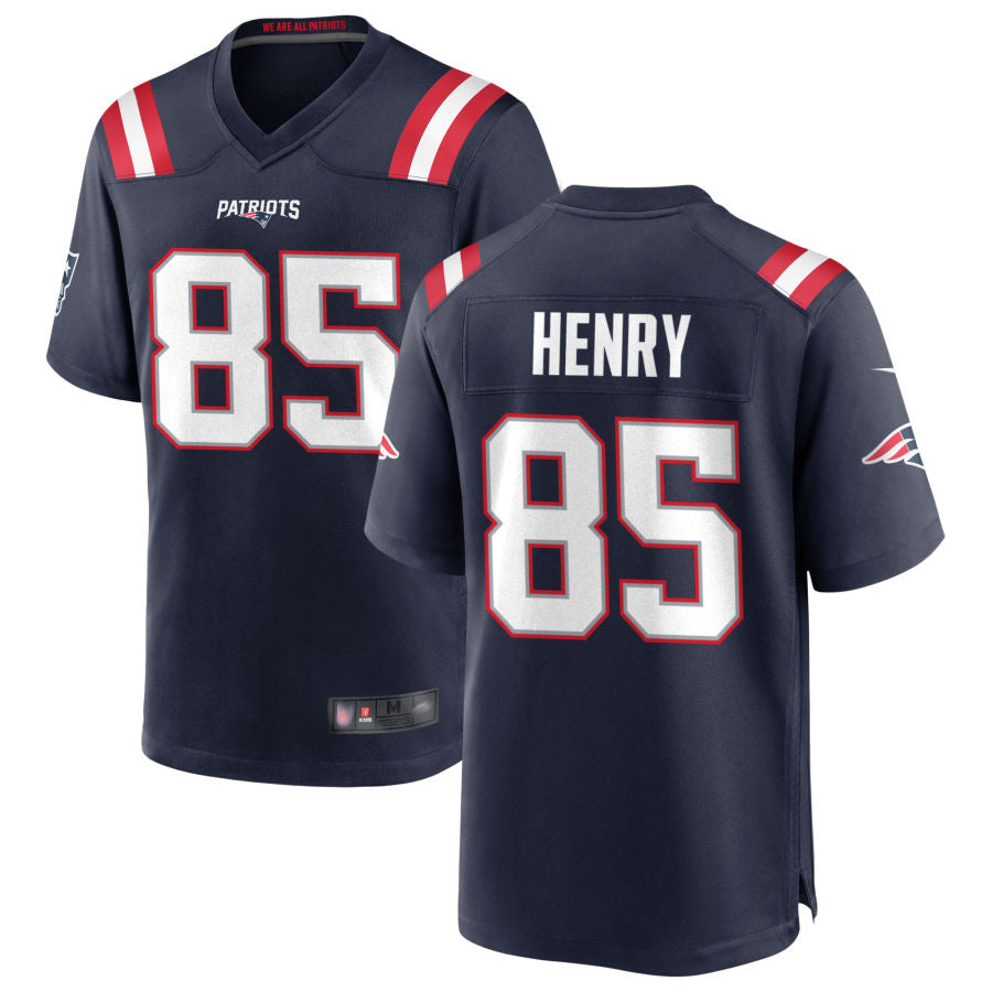 Punc NE.Patriots #85 Hunter Henry Navy Game Home Jerseys