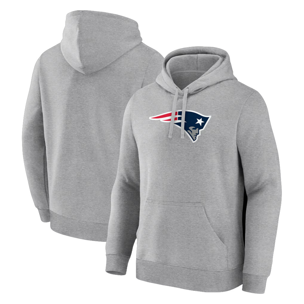 Punc NE.Patriots Gray LOGO Pullover Hoodies Home Game Blank Player Stitched Jerseys