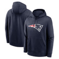 Punc NE.Patriots Navy LOGO Pullover Hoodies Home Game Blank Player Stitched Jerseys