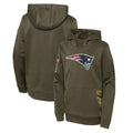 Punc NE.Patriots Olive Salute to Service Pullover Hoodies Home Game Blank Player Stitched Jerseys