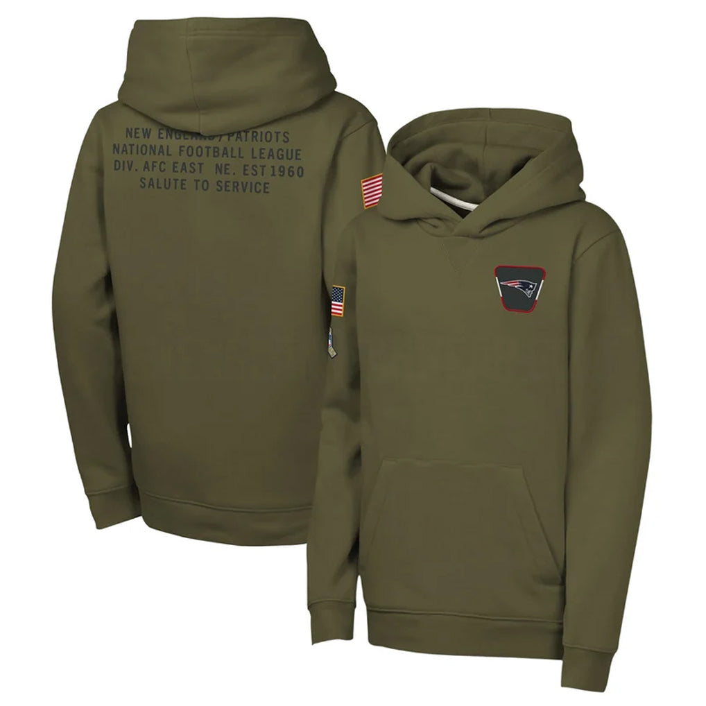 Punc NE.Patriots Olive Salute to Service Pullover Hoodies Limited Blank Player Stitched Jerseys