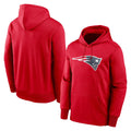 Punc NE.Patriots Red LOGO Pullover Hoodies Home Game Blank Player Stitched Jerseys