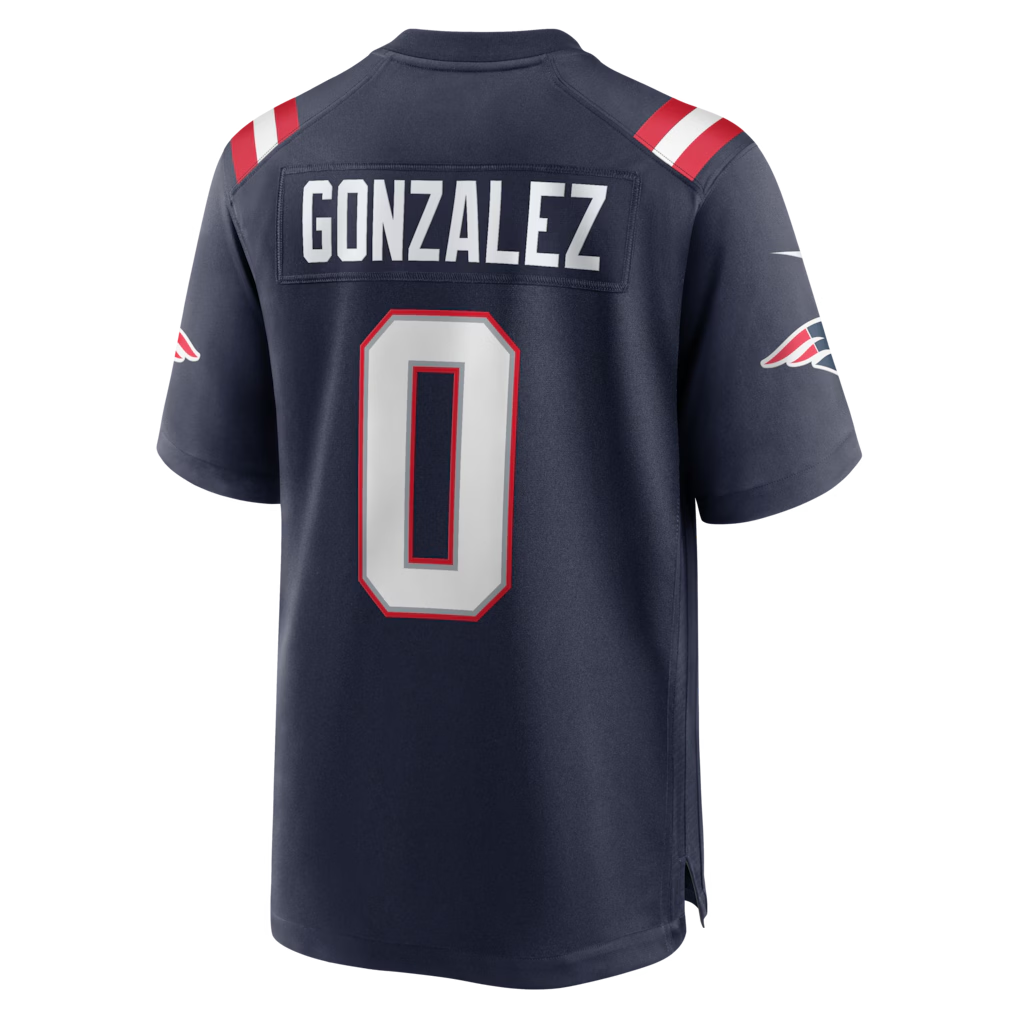 Punc NE.Patriots #0 Christian Gonzalez Navy Team Game Stitched Jerseys