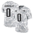 Punc NE.Patriots #0 Christian Gonzalez Player Arctic Camo Salute To Service Limited Game Stitched Jerseys