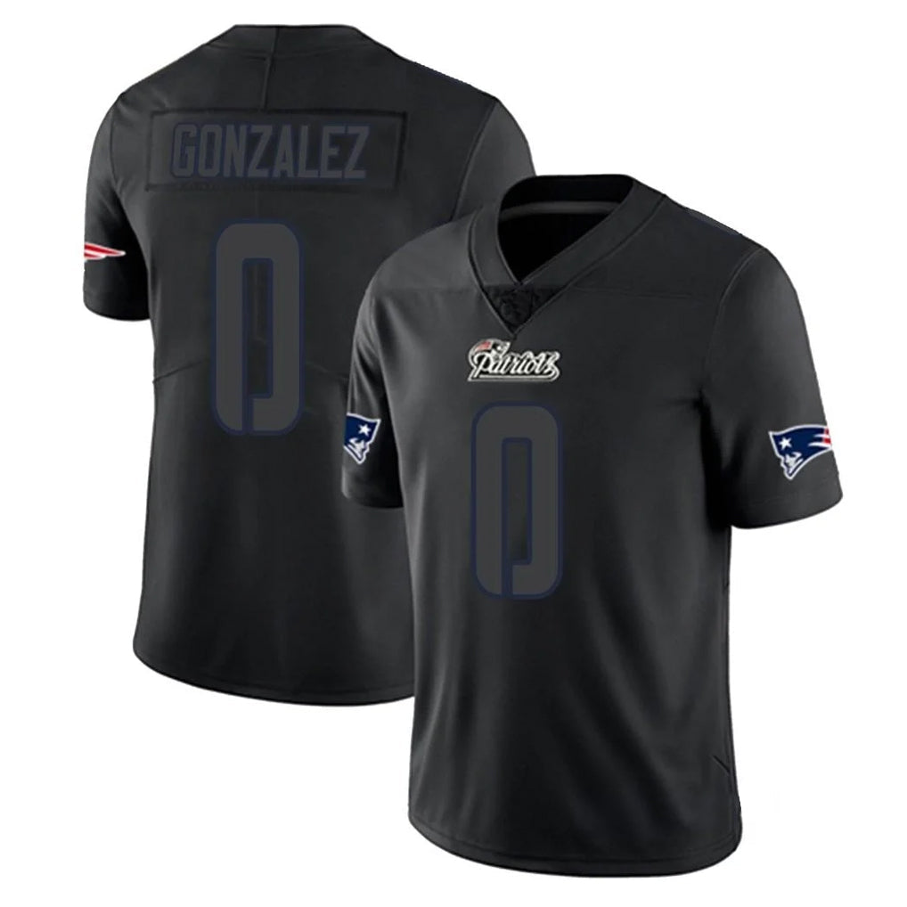 Punc NE.Patriots #0 Christian Gonzalez Player Black Impact LImited Home Game Stitched Jerseys