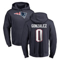 Punc NE.Patriots #0 Christian Gonzalez Player Navy LOGO Pullover Hoodies Home Game Stitched Jerseys