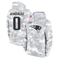 Punc NE.Patriots #0 Christian Gonzalez Player Salute to Service Hoodies Stitched Jerseys