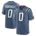 Punc NE.Patriots #0 Christian Gonzalez Player Storm Blue Rivalries Collection Game Stitched Jerseys