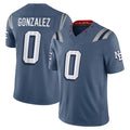 Punc NE.Patriots #0 Christian Gonzalez Player Storm Blue Rivalries Collection Limited Stitched Jerseys