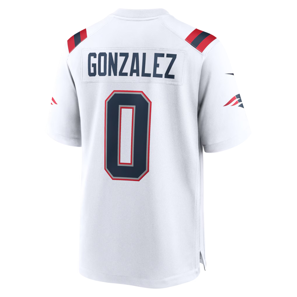 Punc NE.Patriots #0 Christian Gonzalez White Game Stitched Jerseys