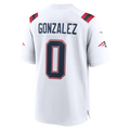 Punc NE.Patriots #0 Christian Gonzalez White Game Stitched Jerseys